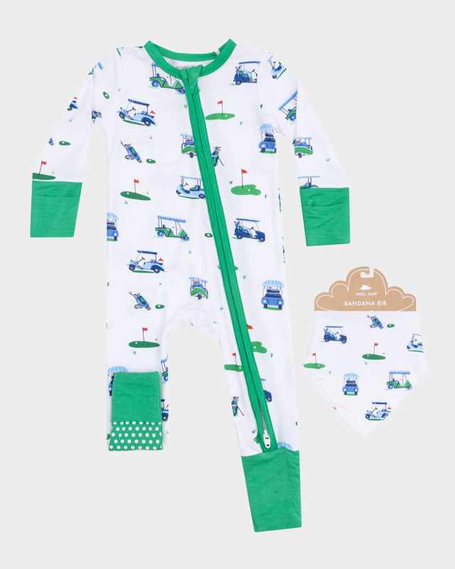 Boy's Vintage Golf Carts Printed Footie, Size Newborn-24